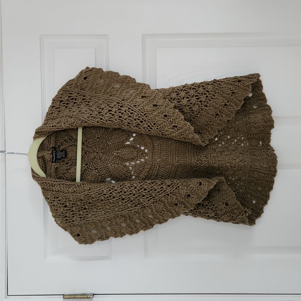 Sweater Vest Schall Collar Olive sz Medium
